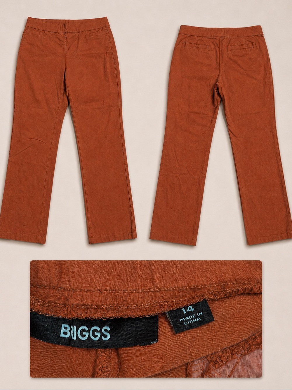 Briggs New York wom' Rust Brown Corduroy Pants